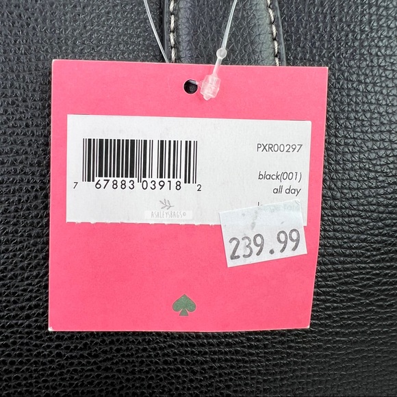 Kate Spade Large All Day Carryall Tote Shoulder Bag Black & Burgundy Wristlet - Picture 15 of 16